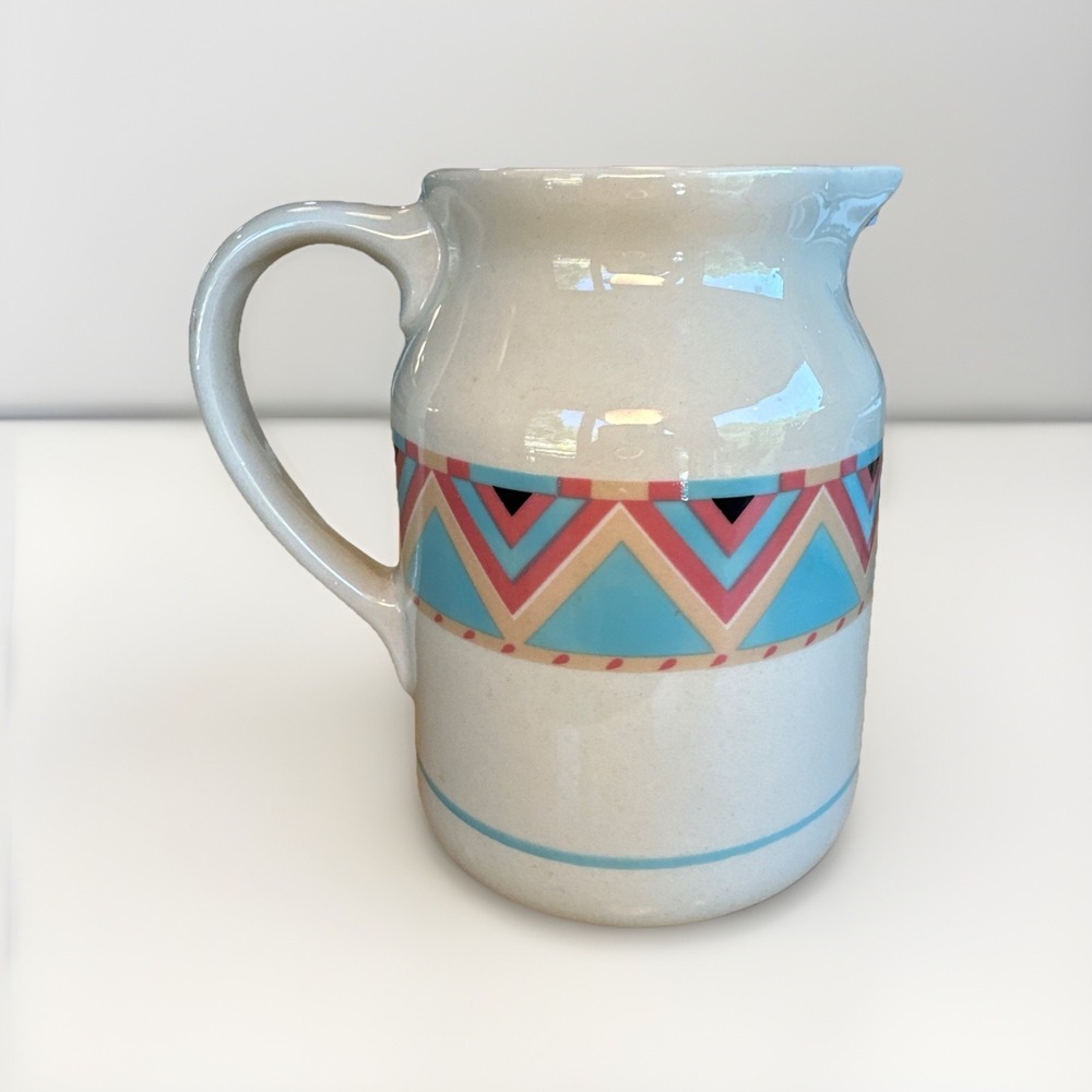 Sango Stoneware ZUNI  Pitcher 6" Tall Native South Western‎ Japan 25247 1988